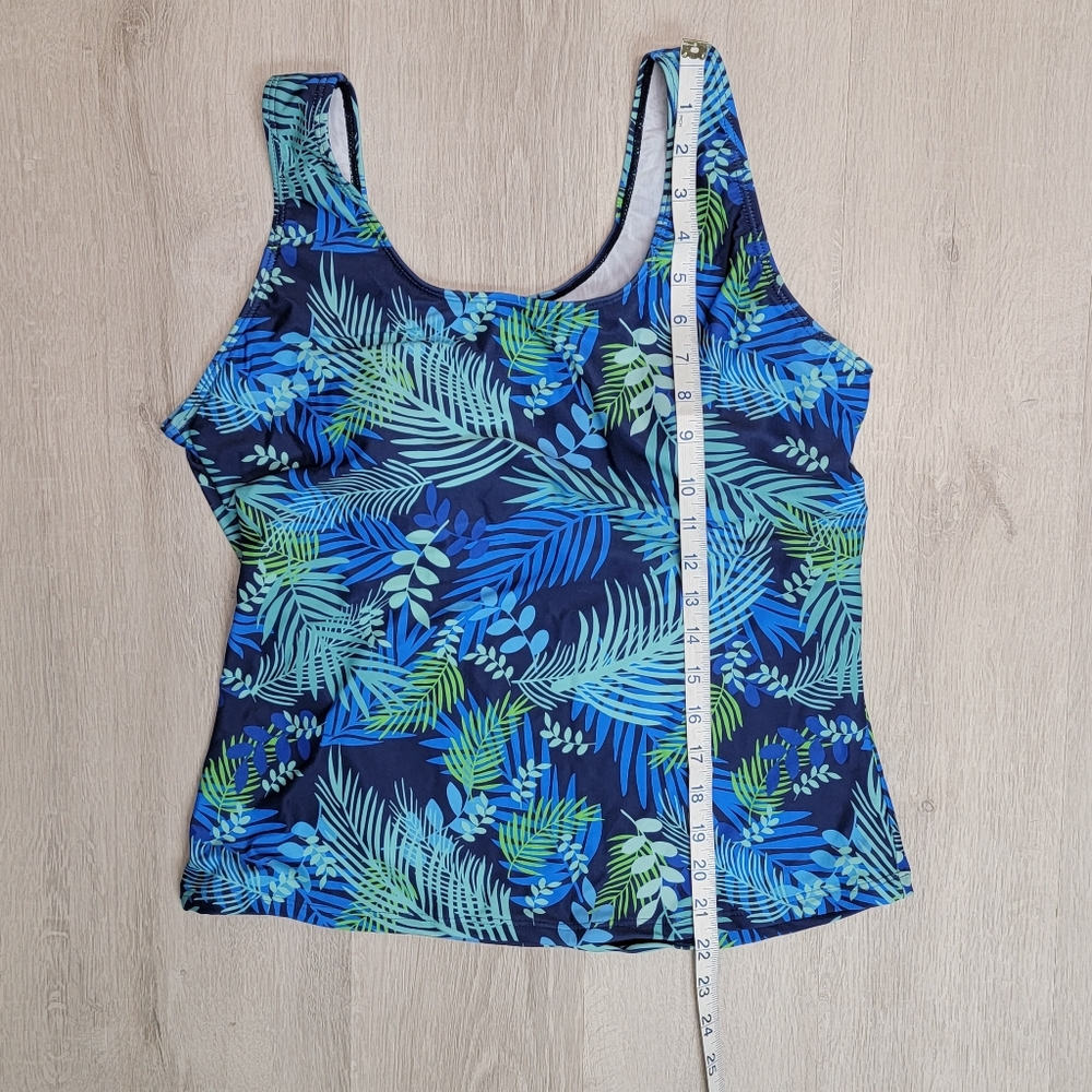 Womens Size 16 blue and green Tropical tankini with bikini bottoms NWOT - Picture 3 of 6